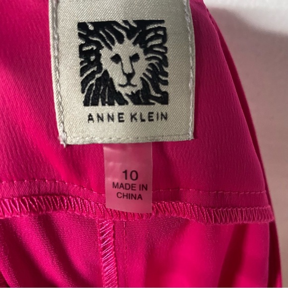 Anne Klein Dress Pants 10 Pink Wide Leg Stain Careerwear Business Barbiecore - Picture 10 of 11